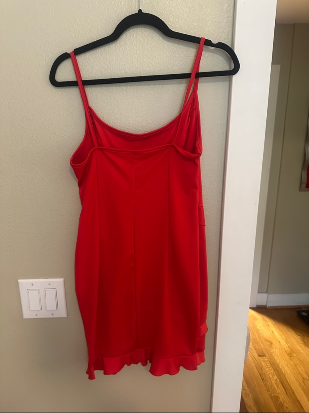 Source Unknown Red Spaghetti Strap Ruffle Mini Dress - Picture 2 of 3